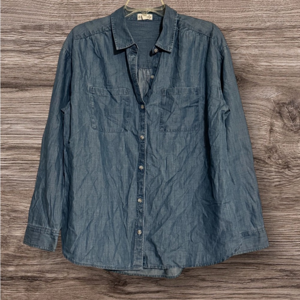 NWT Wonderly Women's Classic Button Down Shirt SZ M